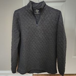 NWT JCrew Men M Gray Quilted half-zip pullover